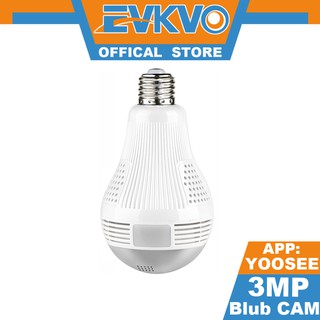 EVKVO - IR + White Lamp Night Vision - YOOSEE WIFI Lamp SPY Camera FHD 3MP Wireless Bulb IP Camera CCTV 360 Degree