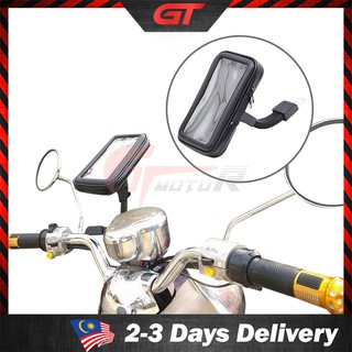 GTmotor Motorcycle Bike Waterproof Phone Holder Bag Mount Universal Case Handlebar Rain Resistant Beg Pemegang Telefon