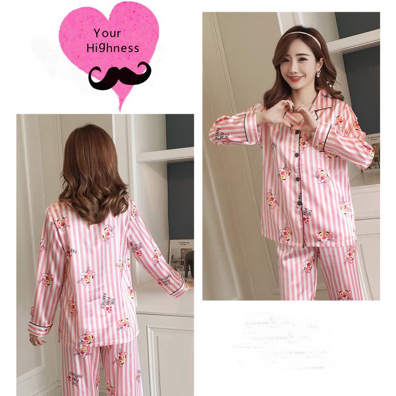 1set Sweet Nightwear Home Wear Girls Pajamas Cartoon Long Sleeve Sleepwear Set