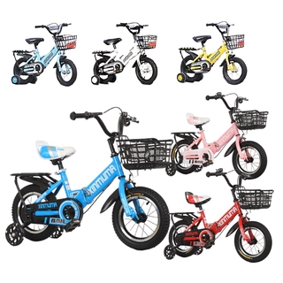 Children Bike with Double Seat and Training Wheels 14 and 16 Inch Kids Bicycle