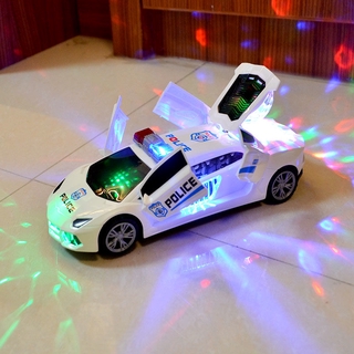 Kanak-Kanak Baru Kanak-Kanak Menari Memusing Hala Segala Kereta Polis Kereta Elektrik Mainan Kereta Budak Lelaki Bayi Lampu Muzik Ubah Bentuk Kereta 5yoF