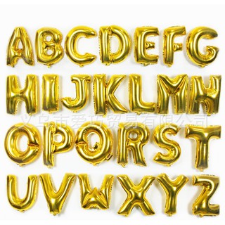 Balloon foil emas A-Z 0-9 alphabet & Number huruf & nombor 1pc