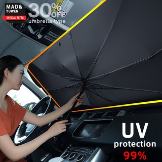 Car Windshield Sun Shade Umbrella - Foldable Car Umbrella Sunshade Cover UV Block Car Front Window (Heat Insulation Protection) for Auto Windshield Covers Trucks