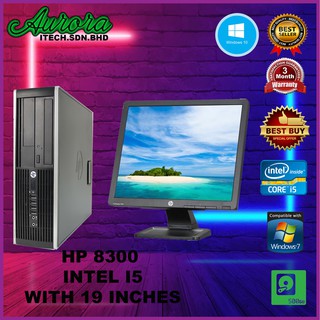 (Refurbished)HP COMPAQ PRO 8100 SFF Desktop PC With 19'' - 22'' LCD MONITOR - Intel Core i3 1GEN / 4GB/250GB/DVD RW