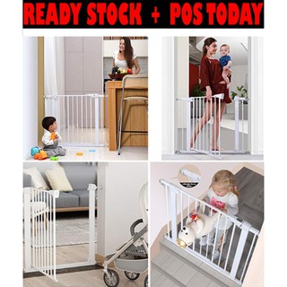 🔥MALAYSIA] PAGAR BESI BAYI / Baby Safety Gate Extra Tall Walk-Through Stair Lock Pressure Mount Adjustable (OSH)