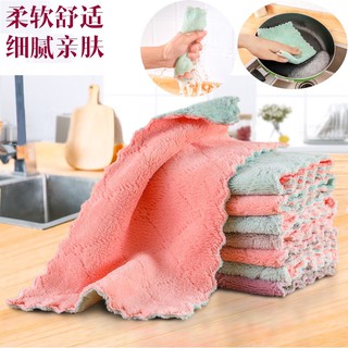 Borong🔥 Kitchen Towels Absorb Double Sided Rag Thickened Dishwashing Kain Lap Dapur Kotor Pinggan