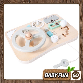 Montessori Early Educational Wooden Toys Busy Board for babys 2 3 4 5 years old child Wooden Steering Wheel Toy