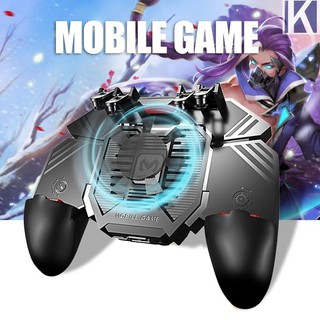 PUBG Game Controller 4 IN 1 Cooling Fan Six-fingers Gamepad Trigger Power Bank
