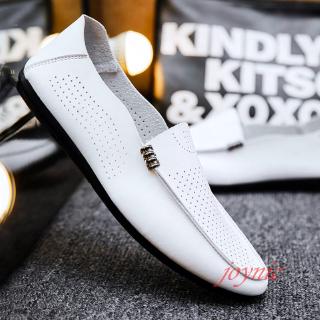 🔥ready stock🔥 personality summer new shoes men Peas Korean wild hollow breathable soft-soled shoes set foot leisure sh