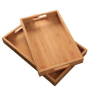 Japanese bamboo square tray solid wood tea set tray home breakfast tray cake tray