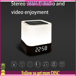 Wireless Bluetooth Speaker Card Lamp Sound Bass Clock Portable Touch Led Alarm