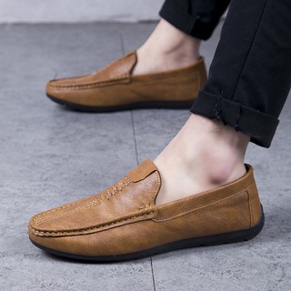 Men's Leather Driving Shoes Casual Slip-Ons & Loafers