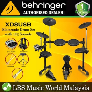 Behringer XD-8USB 5 Piece Digital Electronic Drum Set Intermediate Package (XD8USB)