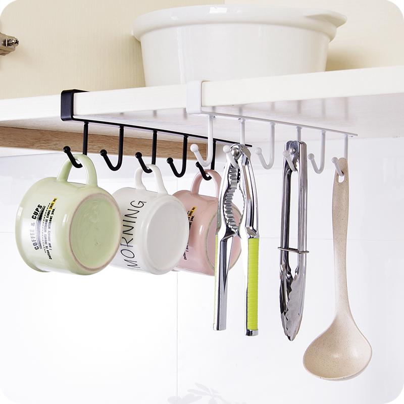 Kitchen Does Not Rust Seamless Nailless Hook Cabinet Storage Rack Multi-Function Closet-Row Hook Trimming