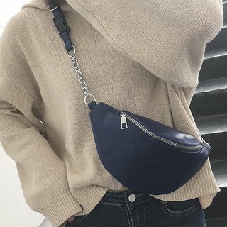 Shoulder Bag Chain PU Lychee Leather Fanny Pack Waist Bag Ladies Fashion Chest Bag Totebag Sling Bag Ladies Pouch Chest