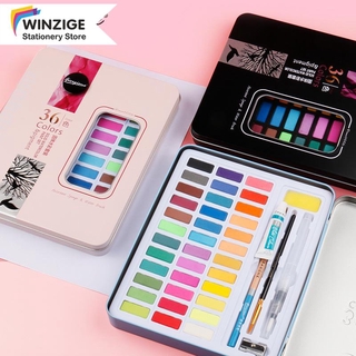 【Free】Winzige 36Colors Solid Watercolor Paint Set Artist Oil Painting with 3Pcs Painting Pen (2)