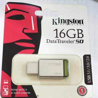 Kingston Techonology 16 Gb Data Traveler 50 Flash Drive Fast 3.1 Gen 1