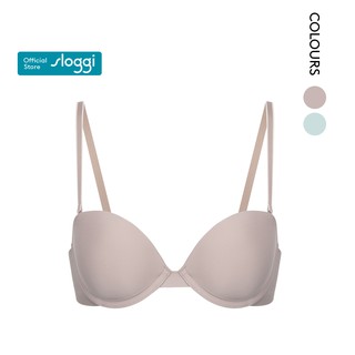 Sloggi Wow Touch Wired Push Up Bra with Detachable Straps (Blue-Light/Brown-Light)