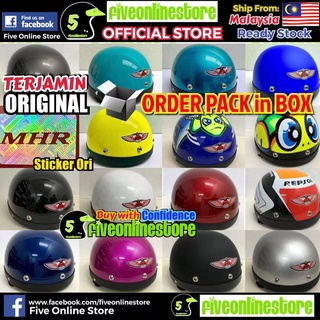 100% ORIGINAL MHR III Steng Kura Half Cut Helmet Separuh 1/2 Packing in Box TERJAMIN ORI Topi Turtle Moto Matt 46 Shark (1)