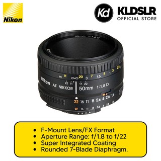 Nikon AF NIKKOR 50mm f/1.8D Lens (Nikon Malaysia Warranty)