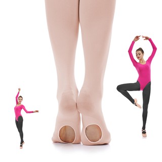 Ballet Convertible Tights Pink Velvet Pantyhose Dance Socks for Girls and Women
