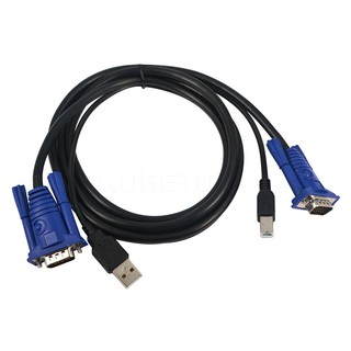 4.6 Feet 1.5M USB KVM 15 Pin Switch VGA Cable USB 2.0 Type A to B 4Pin PC