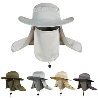 Outdoor UV Protection Ear Flap Neck Cover Sun Hat Cap Fishing Hunting Hiking