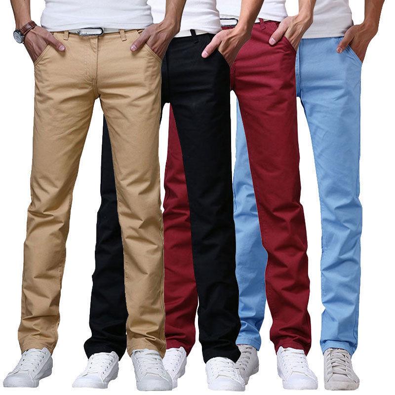 Men Slim Fit Formal Work Office Slacks Pants Straight Leg Long Casual (1)
