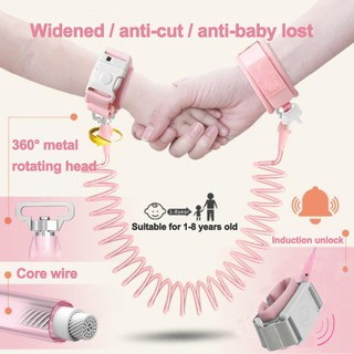 【RAYA BERSAMA】 Toddler Kids Anti-Lost Wrist Band Harness Strap Adjustable Baby Safety Link Secure Induction Lock