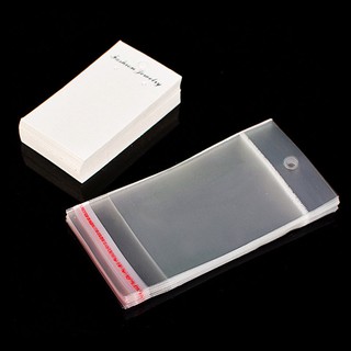 🎈Jewellery 100 x White Plain Earring Display Cards & Self Adhesive Bags