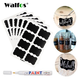 WALFOS Reusable Chalkboard Stickers Blackboard Labels Waterproof Sticker (8/24/72 Pcs)