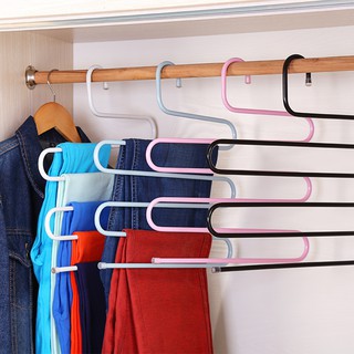 Ready StockPants Clothes Hanger Rack 5 Layer S Space Saving Clothes Holder