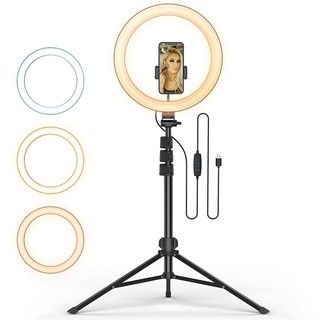 Selfie Ring Light with Tripod Stand and Phone Holder, LED Camera Ring Light 3 Color Modes for Makeup/Photography/YouTube