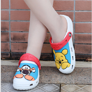 Pooh Bear Crocs Duet Sport Clogs Shoes Women's Sandal Slippers Summer Beach Shoes Kids Shoes Plus Size 31-41