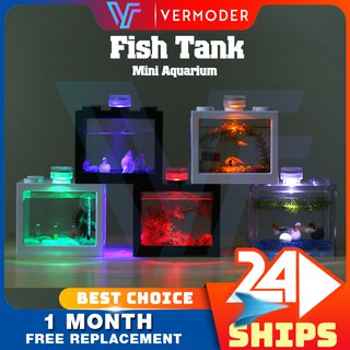 【Ready stock】Betta Fish Mini Aquarium Building Lego Block Fish Tank Spider Marimo Guppy Tank