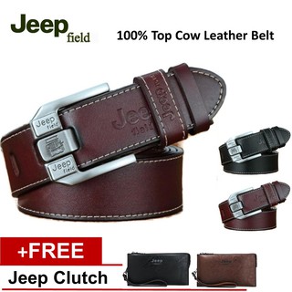 Belt VERSION 1 100% Top Cow Buckle Leather Genuine Strap Men Man + Clutch