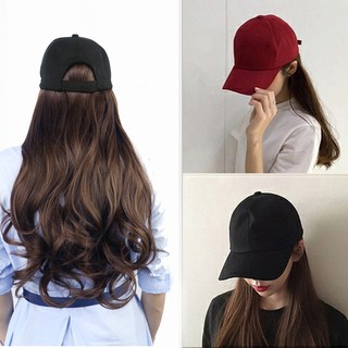 🔥🔥🔥【Ready Stock】Topi rambut palsu Wig hair with cap 3 color optional Cap wig long curly hair big wave wig cap