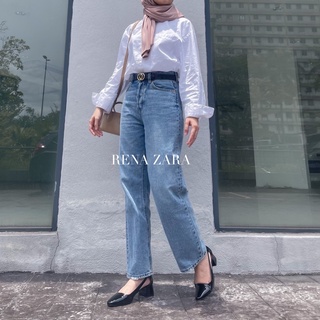 RENA ZARA Womens High Quality Ankle Palazo Jeans | Kayla Ankle Jeans (Ready Stock)
