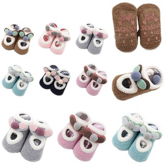 Infants Newborn Kids Anti-Slip Shoes Socks Prewalkers Slip-On Walk Shoes