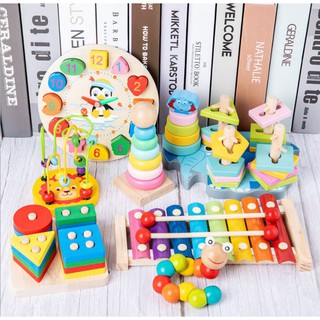 Child Education Toys: Wooden Montessori Building Blocks