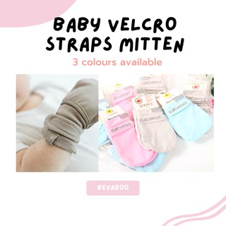(READYSTOCK) 0-3m Baby Gloves Mittens with Velcro Straps