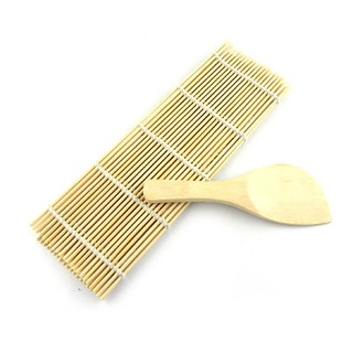 Sushi Rolling Maker Bamboo Roller Diy Mat And Rice Paddle home decor
