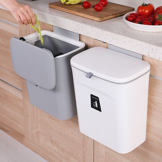 ✲Kitchen wall-mounted trash can household with lid toilet classification can hang trash cabinet door lid trash basket♨