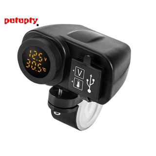 12V To 5V Motorcycle Usb Charger For Moto 2.1A 12V Motorcycle Charger With Voltmeter Led Display The