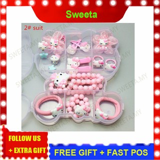 🔥🔥 Korea Hello Kitty Hair Accessories set hair clips Ready Stock 🔥🔥