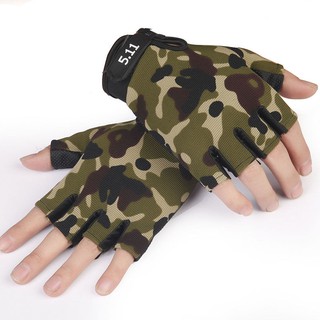 ✣Practical tactical gloves for men and women with army camouflage commando short refers to the outdoor sports motorcycle riding fitness1