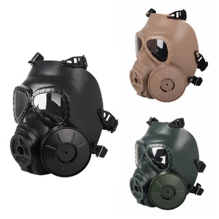 Outdoor Sports Full-covered Gas Mask Helmet Men Women PC Lens Adjustable Shock Resistance Sportswear For CS With Single Fan