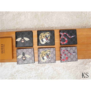 【Ready Stock】Gucci_Animal Men Short Wallets Leather Men ID Card Holder