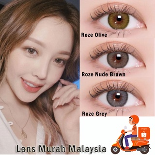 Roze NudeBrown 14.2mm Free Normal Case by Lens Murah Malaysia All Ready Stock & Power Can Mix 38% Water Contain