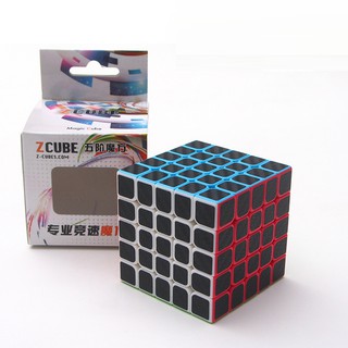 5x5x5 Carbon Fiber Sticker Speed Magic Cube Puzzle Toy Rubik Game Kids